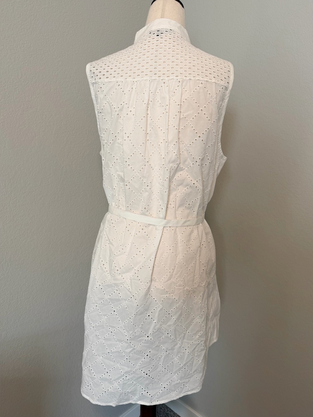 Marissa Webb Sleeveless Eyelet Shirt Dress – White / Size Large - Picture 3 of 7